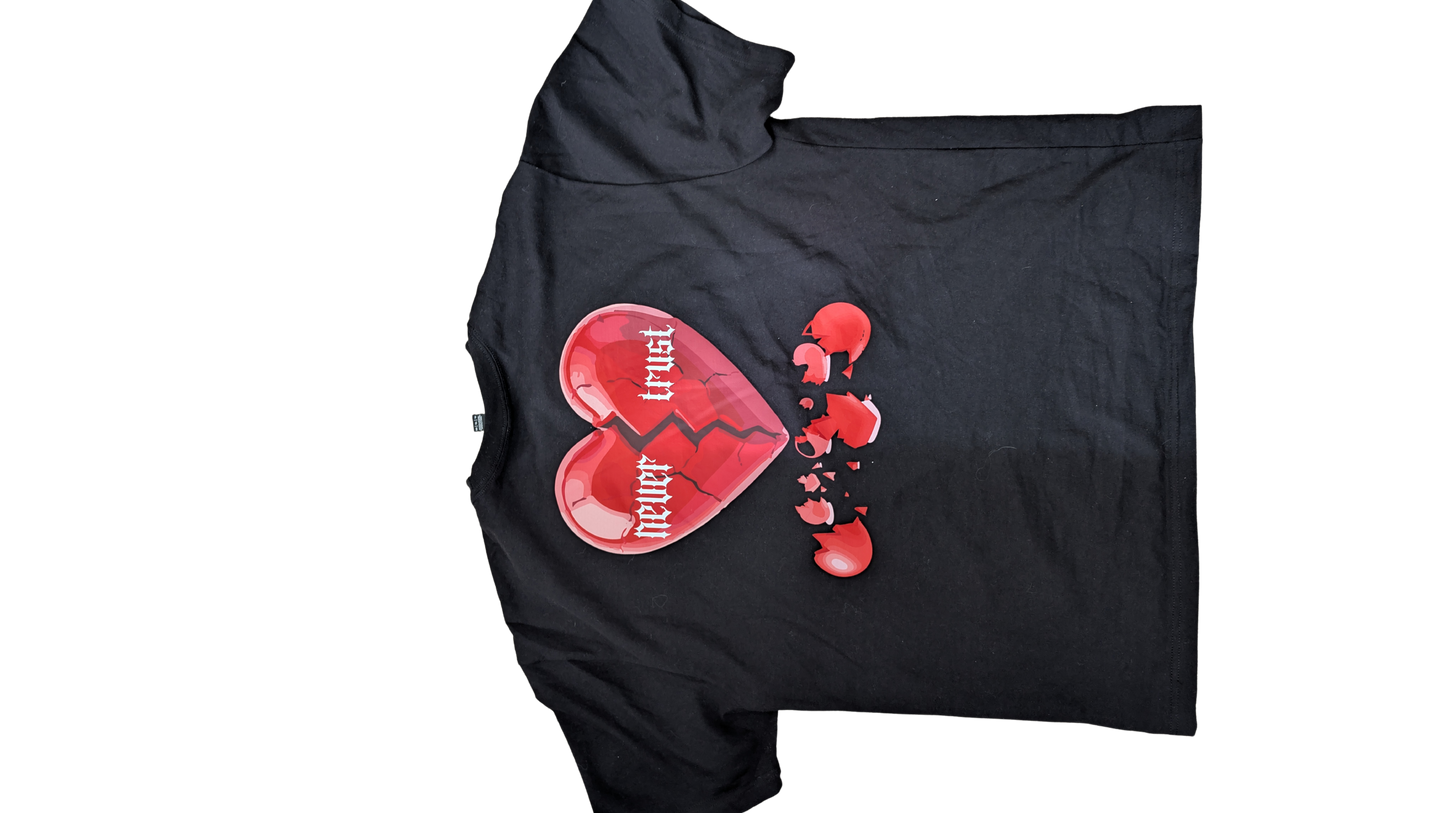 NeverTrust “Broken Heart” Oversized Tee
