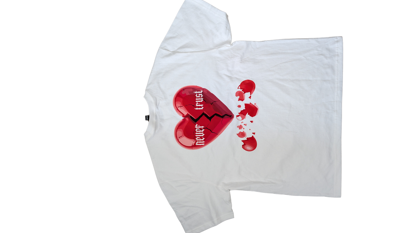 NeverTrust “Broken Heart” Oversized Tee